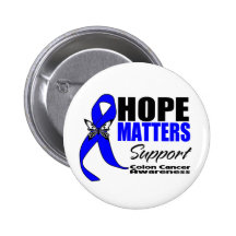 Colon Cancer Hope Matters Pinback Buttons