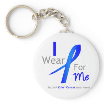 Colon Cancer I Wear Blue For Me Key Chain