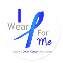 Colon Cancer I Wear Blue For Me Stickers