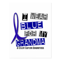Colon Cancer I Wear Blue For My Grandma 37 Post Card