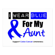 Colon Cancer I Wear Blue Ribbon For My Aunt Post Cards