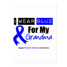 Colon Cancer I Wear Blue Ribbon For My Grandma Post Card