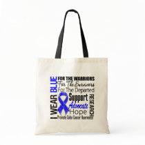 Colon Cancer I Wear Blue Ribbon TRIBUTE Tote Bags