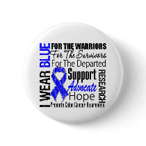 Colon Cancer I Wear Blue Ribbon TRIBUTE Pinback Button