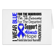 Colon Cancer I Wear Blue Ribbon TRIBUTE Cards