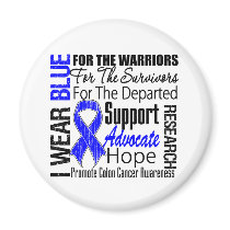 Colon Cancer I Wear Blue Ribbon TRIBUTE Refrigerator Magnet