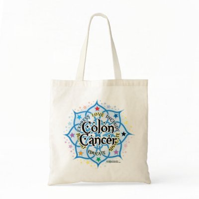 Colon Cancer Lotus Canvas Bag by fightcancertees