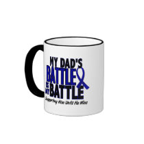 Colon Cancer MY BATTLE TOO 1 Dad Coffee Mugs