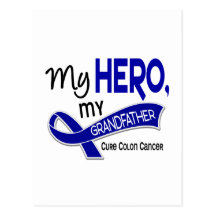 Colon Cancer MY HERO MY GRANDFATHER 42 Postcard