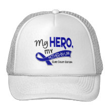 Colon Cancer MY HERO MY MOTHER-IN-LAW 42 Trucker Hat