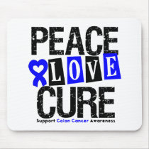 Colon Cancer Peace Love Cure Mouse Mat