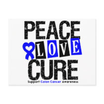 Colon Cancer Peace Love Cure Post Cards