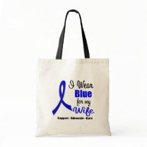 Colon Cancer Ribbon For My Wife Canvas Bags