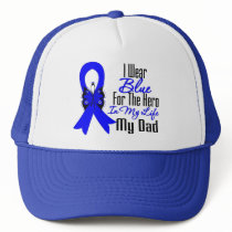 Colon Cancer Ribbon Hero My Dad Mesh Hats