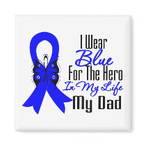 Colon Cancer Ribbon Hero My Dad Fridge Magnets