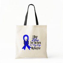 Colon Cancer Ribbon Hero My Daughter Tote Bag