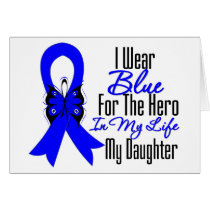 Colon Cancer Ribbon Hero My Daughter Greeting Cards