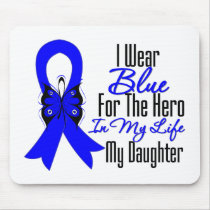 Colon Cancer Ribbon Hero My Daughter Mouse Mats