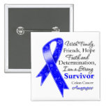 Colon Cancer Support Strong Survivor Pin