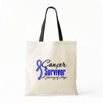 Colon Cancer Survivor Awareness Journey Ribbon Tote Bags