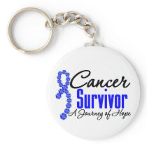 Colon Cancer Survivor Awareness Journey Ribbon Keychain