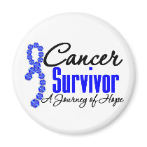 Colon Cancer Survivor Awareness Journey Ribbon Refrigerator Magnets