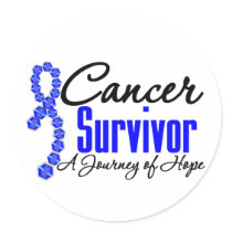 Colon Cancer Survivor Awareness Journey Ribbon Stickers