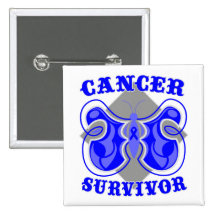 Colon Cancer Survivor Butterfly Buttons