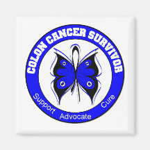 Colon Cancer Survivor Butterfly Refrigerator Magnet