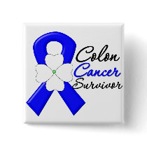 Colon Cancer Survivor Flower Ribbon Pin