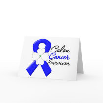 Colon Cancer Survivor Flower Ribbon Greeting Cards