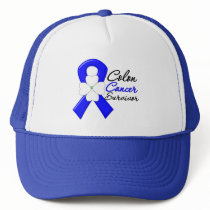 Colon Cancer Survivor Flower Ribbon Hat