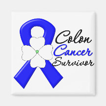 Colon Cancer Survivor Flower Ribbon Magnet