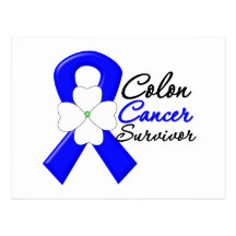 Colon Cancer Survivor Flower Ribbon Post Cards