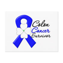 Colon Cancer Survivor Flower Ribbon Post Cards