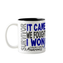 Colon Cancer Survivor It Came We Fought I Won Coffee Mugs