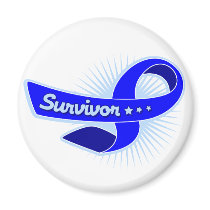 Colon Cancer Survivor Ribbon Refrigerator Magnets
