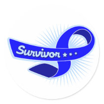 Colon Cancer Survivor Ribbon Round Stickers