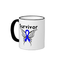 Colon Cancer Survivor Tribal Butterfly Coffee Mug