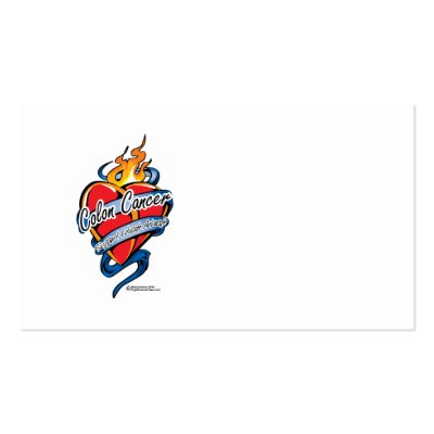 Colon Cancer Tattoo Heart Business Card Templates by fightcancertees