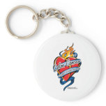 Colon Cancer Tattoo Heart Key Chain