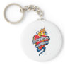 Colon Cancer Tattoo Heart Key Chain