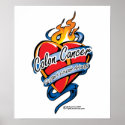 Colon Cancer Tattoo Heart posters