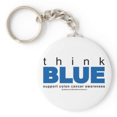 Colon Cancer Think Blue Key Chain by fightcancertees