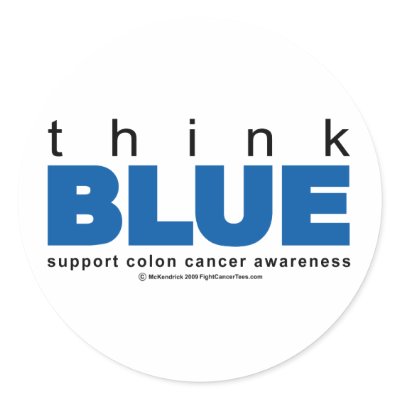 Colon Cancer Think Blue Stickers by fightcancertees