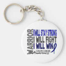 Colon Cancer Warrior Keychain