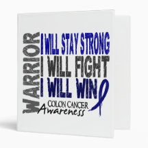 Colon Cancer Warrior Vinyl Binder