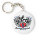 Colon Cancer Wings keychains