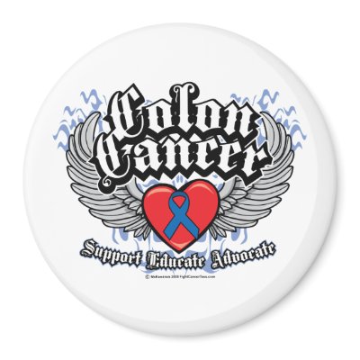 Colon Cancer Wings Refrigerator Magnet by fightcancertees