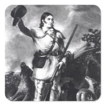 Colonel Davy Crockett Square Sticker
